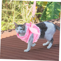 Kisangel Pink PET Harness for Dogs and Cats Adjustable Vest Style Traction Buckle Lightweight and Comfortable for Small Pets for Everyday Walks and Outdoor Adventures Random Color