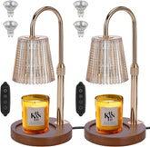 Electric Timer Candle Warmer Light,with Bracket Dimmable Candles Wax Glass Warmers Lamps for Jar Candles Burner No Flame Scented Melting Warming Lantern Adjustable Height(50W*4PCS) (2Pack-C)