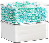 Dryer Sheet Holder Box, Acrylic Laundry Sheets Container, Dryer Sheets Storage Dispenser for Laundry Room,Stackable Storage Box (2 Pack)