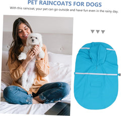 TOYANDONA Reflective Extra Dog Raincoat Lightweight Hooded Jacket for Dogs Easy to Wear Comfortable Safe for Bad Weather Conditions