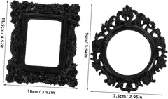 Unomor 2Pcs Vintage Mini Photo Frame Decorative Baroque Frames for Home Decor Elegant Tiny Picture Frames Lightweight and Photography Props