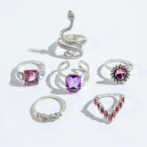 High-End Serpentine Bands, Stackable Heart Jewelry, Luxury Gift Sets