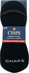Chaps Men's Premium Cotton Dress Liner Socks-2 Pair Pack-Cushion Comfort Sole and Solid Color, Black, Shoe Size: 6-12
