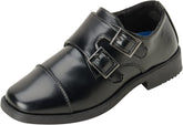 Josmo Boy’s Dress Shoes – Hook and Loop Double Monk Strap Cap Toe Oxford Loafers (Little Kid/Big Kid)