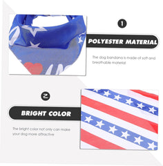2pcs American Flag Pet Bandana Triangle Scarf for Dogs Soft Breathable Material for July Celebrations Patriotic Dog Accessory