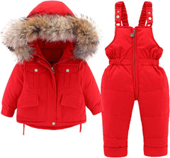 AnFeng Girls' Outerwear Jackets & Coats Baby Kids Girls Boys Winter Thick Warm Hooded Down Coat Down Paraks Pants