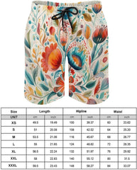 Men's Swim Trunks Flowers Beach Shorts Quick Dry Summer Bathing Suit Swimwear Beachwear with Pockets
