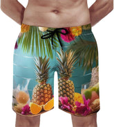 Men's Swim Trunks Tropical Party Beach Shorts Quick Dry Summer Bathing Suit Swimwear Beachwear with Pockets