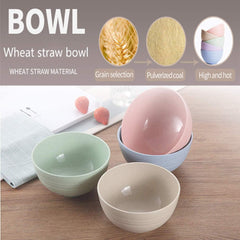 Unbreakable Cereal Bowls - 24 Oz Natural Wheat Straw Bowls For Kitchen, Microwave & Dishwasher Use – Biodegradable bowl, Eco-friendly Tableware Noodle, Rice, Soup Bowls Set of 4