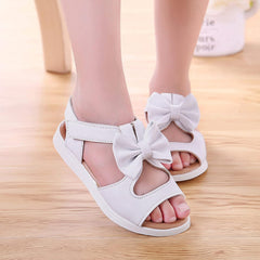 Kids Sandals Sandals Fashion Kids Princess Bowknot Girls Toddler Shoes Summer Flat Children Girl's Shoes (White, 9.5 Big Kids)