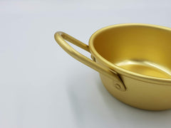 Korean Traditional Wine Bowls Korean Raw Rice Wine Hiking Soup Dish 4.7 inches 3 pcs Aluminum Yellow Made in Korea