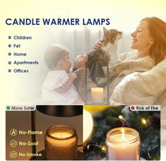 Candle Warmer Lamp with 2 Bulbs, Electric Candle Lamp Warmer with Timer, Dimmable Candle Melter for Scented Wax, Home Decor for Bedroom Living Room Decor