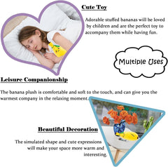 zhidiloveyou Banana Plush Pillow Stuffed Banana Plushie Cute Fruit Toy for Kids, 13.7 inch