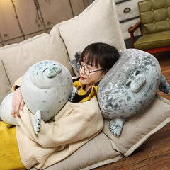 EHOTONG Cute Blob Seal Pillow, Chubby Seal Plush Hug Pillow Soft Stuffed Animal Toy (Gray,11.5")