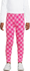Lands' End G Solid Ankle Legging Pink Gingham Kids X-Large