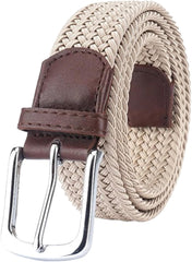 Braided Web Belt Elastic Woven Belt Stretch Belt Men Fabric Golf Belt Cloth Work Belt Casual Jeans Belt Hunting Pants Belt