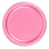 24 Plates 7" Paper Dessert Plates Wax Coated - Pink