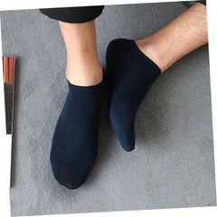 5pairs Summer Thin Socks Men's Cotton Ankle Socks White Black Flat Non-slip Crew Breathable Comfortable Fits for Stylish Shoes