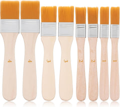 8 PCS Small Paint Brush, 0.5-1 in Width Small Paint Brushes for Trim, Soft Bristle Painting Brush Set Wood Handle for Wall, Cabinets
