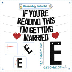 If You're Reading This I'm Getting Married Banner You're Like Really Getting Married Garland for Wedding Anniversary Party Decorations Supplies Black Glitter