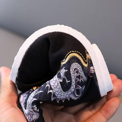 EnJoCho Little Boys Round Toe Boots Cotton Boots for Boys Cloth Shoes Children Embroidered Shoes Boys Hanfu Shoes 2-12Years