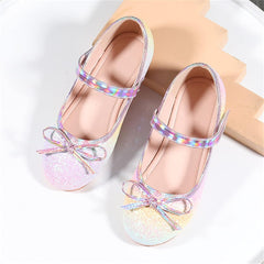 Girls Mary Jane Shoes Flat Princess Shoes Bowknot Pearl Children Soft Sole Leather Shoes Wedding Party Dress Shoes (Pink, 2 Big Kids)