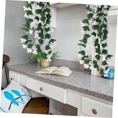 Ciieeo Petal Artificial Violet Flowers Hanging Vine Faux Plants for Wedding Home Decor White Green Simulation Boho Floral Arrangement for Table Setting and Craft Projects