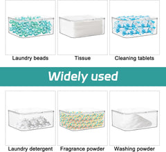 Dryer Sheet Holder Box, Acrylic Laundry Sheets Container, Dryer Sheets Storage Dispenser for Laundry Room,Stackable Storage Box (2 Pack)