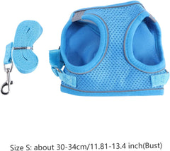 Reflective Dog Harness Set Pet Vest Harness for Dogs Pulling Rope Breathable Mesh Nighttime Safety Comfortable Puppy