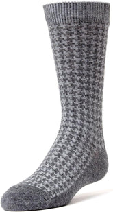 MeMoi Boys' Houndstooth Mercerized Cotton Dress Socks