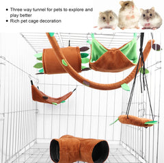 6pcs Hamster Hanging Bed, Hamster Hammock Bed, Hanging Hammock Sleeping Bed, Warm Small Animal Bed Set for Hamster Rat Guinea Pig Sugar Glider