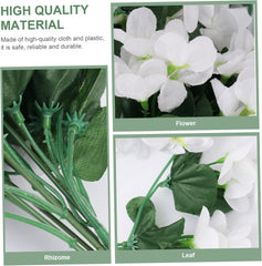 VICASKY Petals Faux Violet Hanging Flowers Artificial Vine for Wedding Home Decor White Green Simulation Plants for Table Settings and Craft Projects