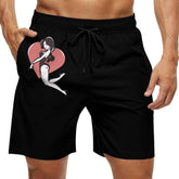 Pinup Girls Heart Mens Swim Trunks Quick Dry Beach Shorts Casual Sports Board Shorts Swimwear with Pocket
