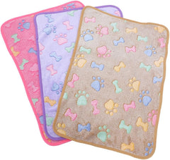 Happyyami 3pcs Small Dog Cat Blanket Warm Heating Pet Blanket Cozy Soft for Small Pets Washable Fluffy Dog Bed for Puppy Kitten