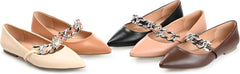 Journee Womens Metinaa Ballet Pointed Toe Slip On Flats