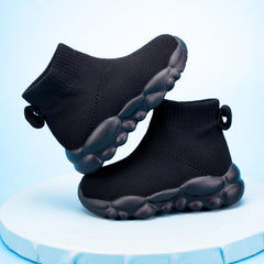 Boys and Girls Indoor Non-Slip Baby Toddler Shoes Breathable mesh Surface Lightweight Elastic Socks Shoes Memory Soles Protect Toes Outdoor Sneakers Black