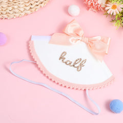 Half Birthday Hat, Bow Glitter Pink Princess Cone Crown, Boho Sweet Party Hat with Bow, 6 Months Birthday Small Decoration, Cake Parties Photo Props, Pink Party Supplies
