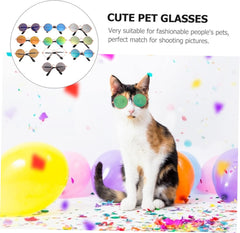 SUPVOX Medium Dog Costumes Small Dog Costumes Cat Sunglasses Pet Eyewear 10 Pieces Set Photo Props Trendy Round Lenses Comfortable for Pups Kittens