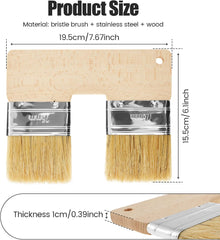 Double Paint Brush, U Shaped Double Color Brush, Double Head Painting Brush with Handle, Art Wall Painting Tools, Bristle Art Flat Texture Brush, 7.68 Inch Wall Paint Double Brush for Painting