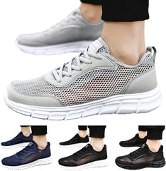 Fashion Spring and Summer Men Sports Shoes Flat Bottom Lightweight Fly Woven Mesh Hollow Design Breathable Comfortable Solid Color Lace Up Mens Lite Adapt V3 Sneaker - (Black, 8.5)