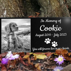Pet Memorial Stones, Pet Headstones for Dogs Personalized,Dogs Headstones, Cat Tombstone Outdoor,Black Granite Memorial Garden Stone Customized Gravestone Markers