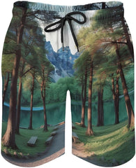 Men's Swim Trunks Park Beach Shorts Quick Dry Summer Bathing Suit Swimwear Beachwear with Pockets