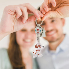 Happyyami 6pcs Dog Hair Souvenir Box: Transparent Keyring for Pet Hair Collection - Hanging Memorial Keepsake Jar Decorative Storage Keychain