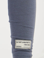Patch Detail Elastic Waistband Leggings Grey 3-4 YRS