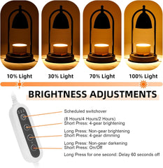 Candle Warmer Lamp with 2 Bulbs, Electric Candle Lamp Warmer with Timer, Dimmable Candle Melter for Scented Wax, Home Decor for Bedroom Living Room Decor