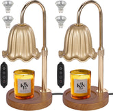 2Pack Electric Timer Candle Warmer Light,with Bracket Dimmable Candles Wax Glass Warmers Lamps for Jar Candles Burner No Flame Scented Melting Warming Lantern Adjustable Height(50W*4PCS)