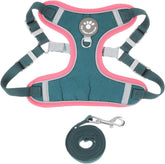 Reflective Dog Harness and Leash Pet Chest Strap for Medium to Large Dogs Comfortable Vest Design for Outdoor Training and Walks Easy to Wear Lightweight and Safe