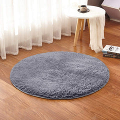Soft Shaggy Bathroom Rugs Bedroom Non-Slip Floor Mat Bath Shower Rug Yoga Plush Round Carpet Pet Mat #9