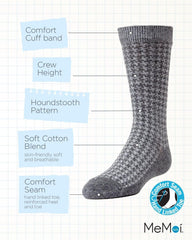 MeMoi Boys' Houndstooth Mercerized Cotton Dress Socks