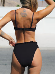 CUPSHE Women Swimsuit Bikini Set High Waisted Push Up Cheeky Drawstring Two Piece Bathing Suit